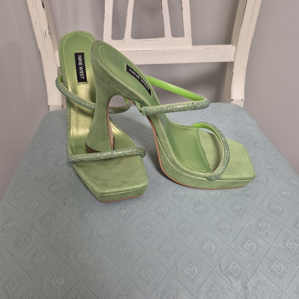 Nine West Light Green Strappy Heels